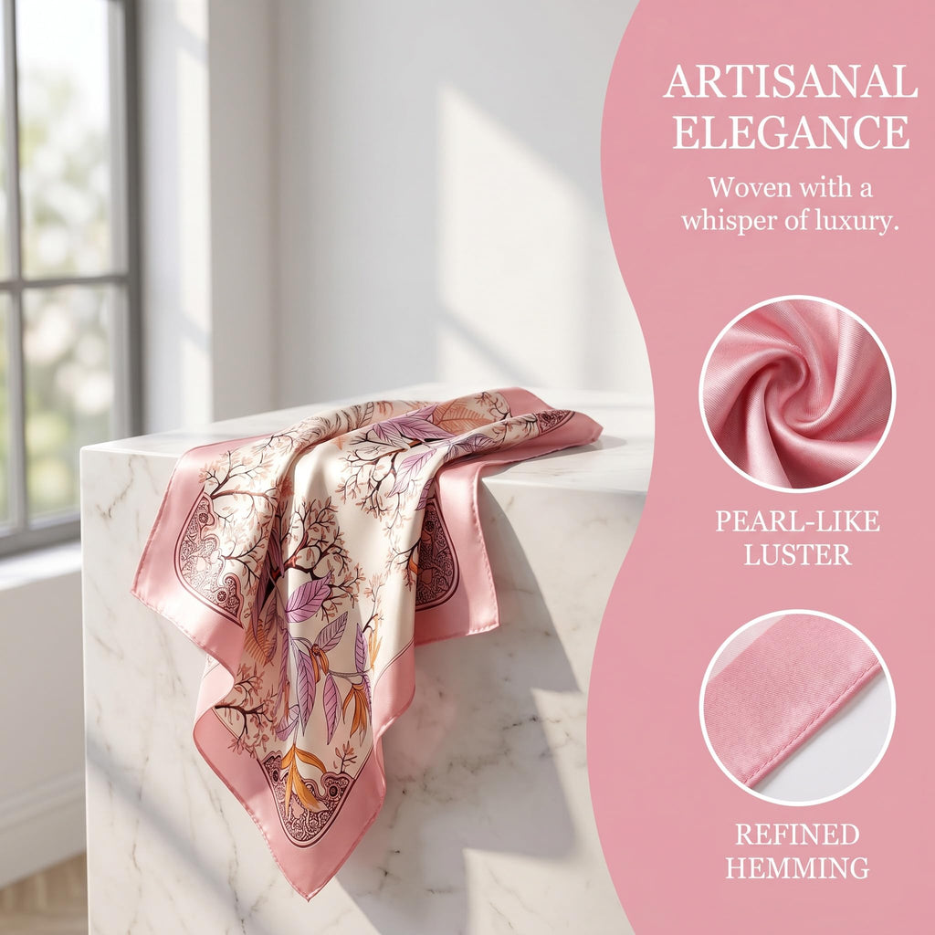 FVALIRD 2-Pack Pink Square Scarves for Women, 70x70cm Stylish Bandana and Head Scarf for Neck Decoration and Outfit Accessories