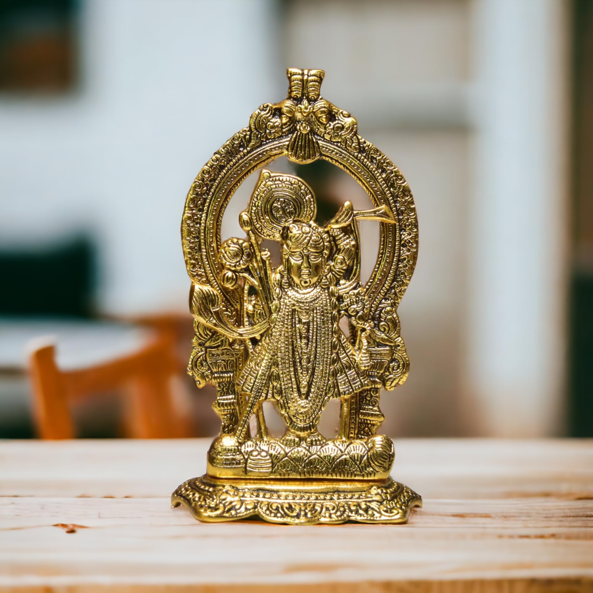 KridayKraft Aluminium Hindu God Sri Shrinathji Nathdwara Idol Sculpture Statue Murti,Dwarkadhish Idol for Puja