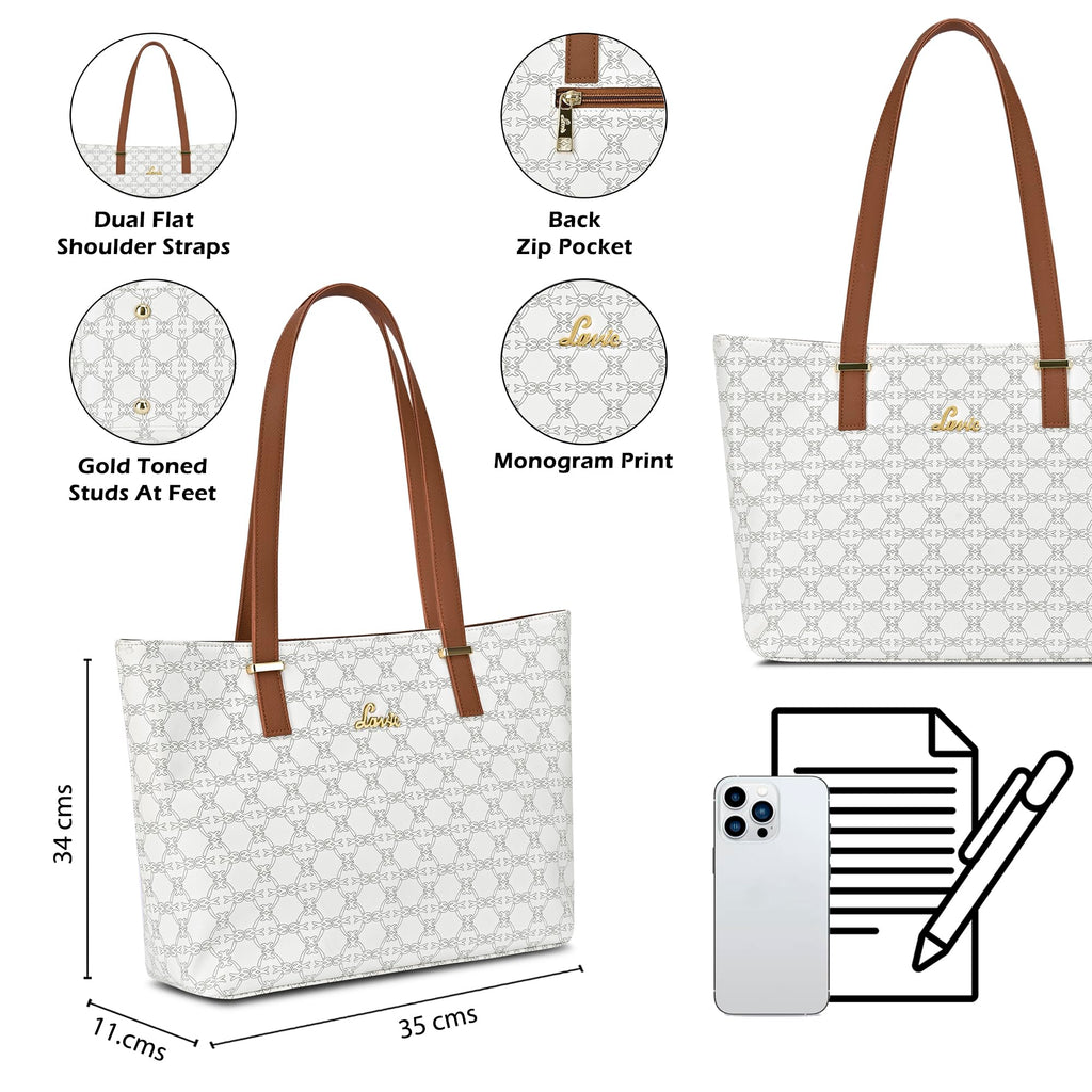 Lavie Women's Mabel Solid Tote Handbag for Women | Tote Bag For Work | Ladies purse | Stylish Shoulder Bag | Gift For Ladies