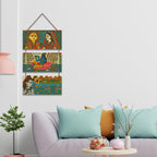 Artvibes Religious Madhubani Art Wooden Art Decoration Item for Home | Graphic Artwork | Decoration Wall Hanging Items | Wall Sculpture | Wall Poster | Aesthetic Wall Art | Unique Gift (WH_9434N)