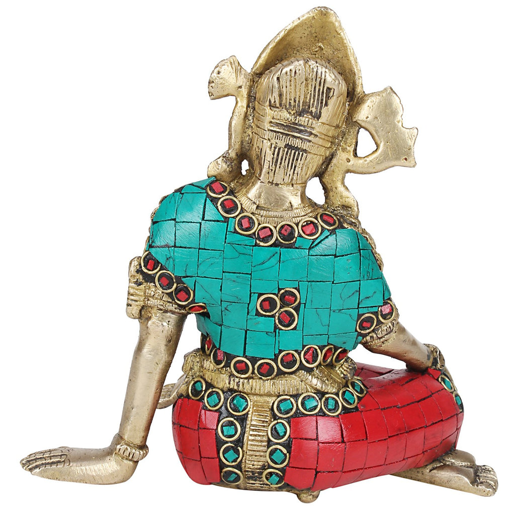 SVARUP Brass Lord Indra Dev Statue Inder Dev Vastu Idol Figurine Handicraft Religious Showpiece 6 Inch Multicolor