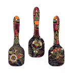 Artvibes Decorative Flower Art Spatula Shape Wall Hanging Decoration Item | Floral Art Decor Items | Wall Accent | Gift Items | Aesthetic Wooden Decor | Ethnic Wall Decor (WH_11003N), Set of 3