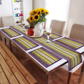 HOKIPO ® Natural River Grass Handmade Madurkathi Heat Resistant Table Mats Runner for Dining Table (Purple, 12 x 72 Inches) Set of 6 Kafalo