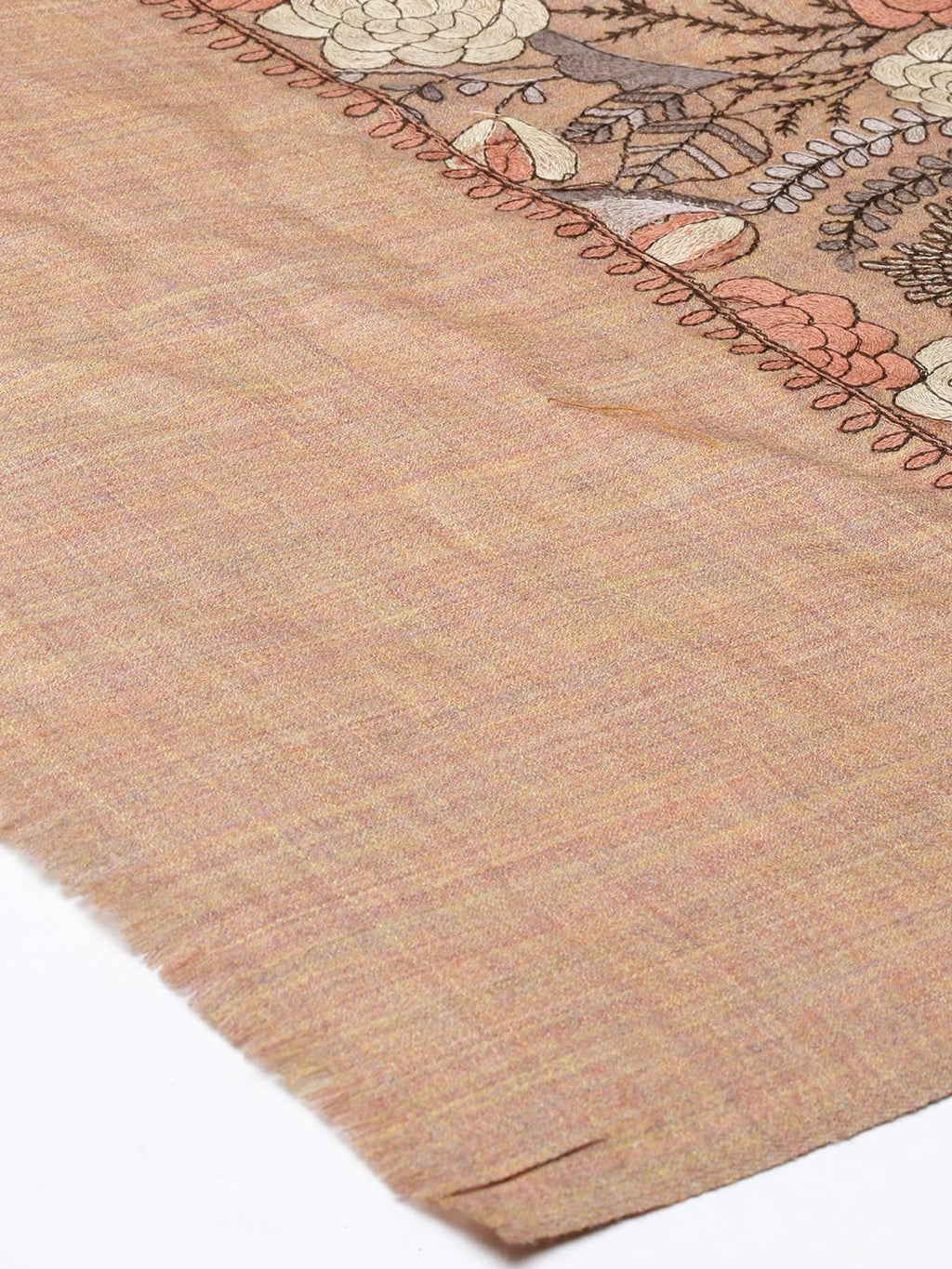 Pashmoda Women Bahaar Pure Wool Aari Embroidered Shawl (Size : 101X203 CM)