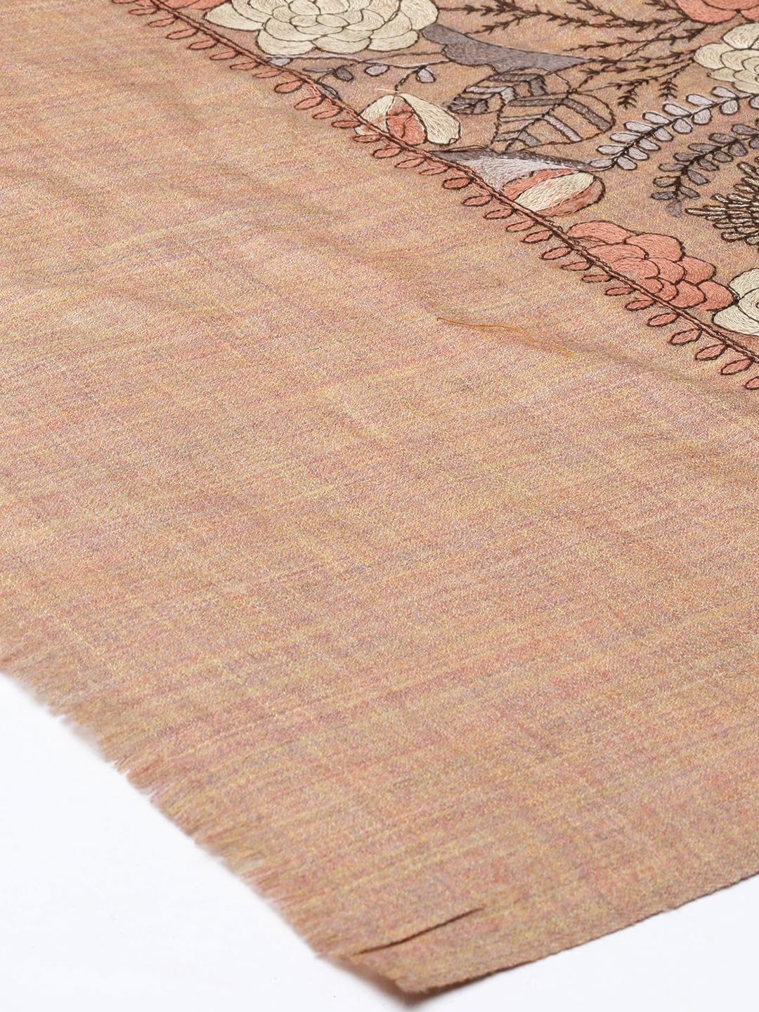 Pashmoda Women Bahaar Pure Wool Aari Embroidered Shawl (Size : 101X203 CM)