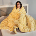 SleepyCat Luxurious All Season Reversible Printed Comforter - 200 TC | Hotel Like Feel with Down Alternative Lightweight Microfiber Fill, Double Size 90x100 Inches (Mustard Mosaic) Kafalo