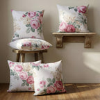 Clasiko Cotton Cushion Covers 24x24 – Set of 5 Decorative Cushion Covers, Rosette Royal, Soft Cotton, Hidden Zip, Sofa & Bedroom Décor
