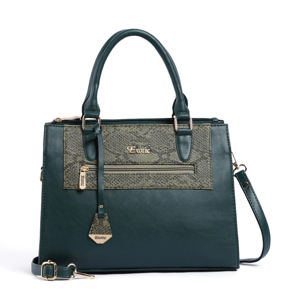 EXOTIC Urban Grace Handbag with Snake Print Panel