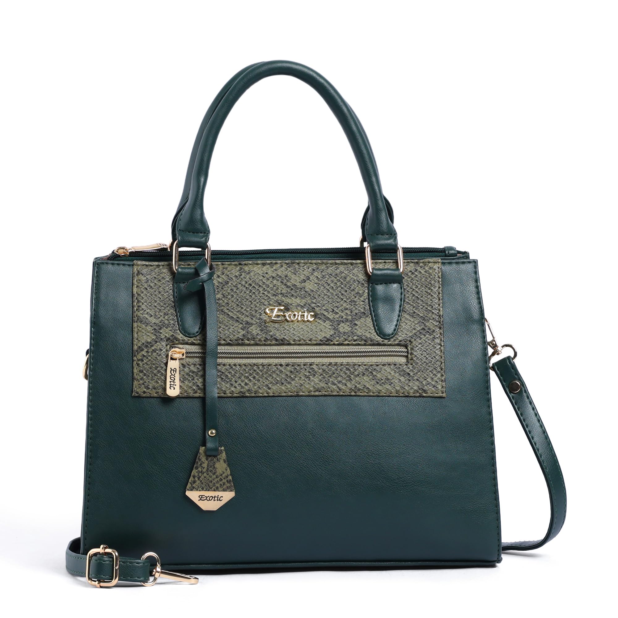 EXOTIC Urban Grace Handbag with Snake Print Panel