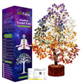 JD FRESH 300 Beads, 7 Chakra Crystal Tree, Showpiece Good Luck and Positive Energy, Showpiece for Living Room, Natural Healing Gemstones Money/Lucky Tree for Good Luck, Multicolor