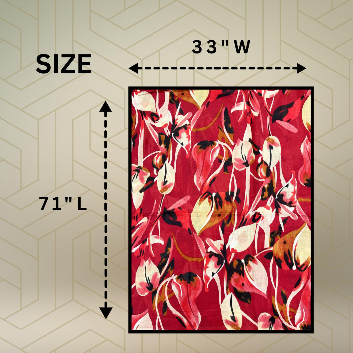 FAHABO Scarf for Women Stylish Print Viscose Cotton | Hijab Scarf | Stole | Soft, Lightweight, and Latest Scarves | 71 x 33 Inches (Blosssom Maroon)