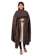 Naureen Women Faux Pashmina Kani Shawl with Paisley Artwork, Warm and Soft, 40x80 inch