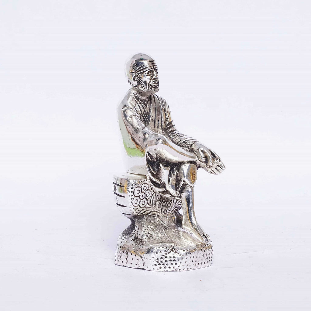 KridayKraft Sai Baba Metal Statue for Car Dashboard & Home,Office Decorative,Saibaba Murti Idol,Showpiece Figurines,Sai Nath Idol...