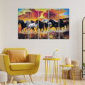 VIBECRAFTS Running Seven Horses 5 Pieces Canvas Wall Painting For Home | Office | Living Room | Gift (PTVC5Pcs4_8522)