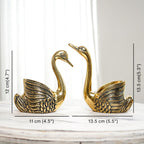 BEHOMA Set of 5 Pair Metal Golden Swan Candle Holders with Gift Box