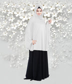 Mehar Hijab's Women's Stylish Hijab Solid Polycotton Feel Good Fabric HANANA Sleeve Hijab Free Size (White)