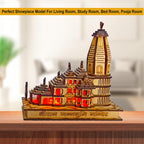 KBV Ram Mandir Ayodhya 3D Model with Light, Ram Temple Ayodhya Showpiece, Home Temple Idol, Ram Janmbhoomi Temple for Home Office Decoration, Perfect for Gifting