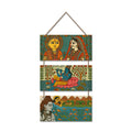 Artvibes Religious Madhubani Art Wooden Art Decoration Item for Home | Graphic Artwork | Decoration Wall Hanging Items | Wall Sculpture | Wall Poster | Aesthetic Wall Art | Unique Gift (WH_9434N)