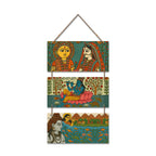 Artvibes Religious Madhubani Art Wooden Art Decoration Item for Home | Graphic Artwork | Decoration Wall Hanging Items | Wall Sculpture | Wall Poster | Aesthetic Wall Art | Unique Gift (WH_9434N)