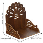 eCraftIndia Om Bells Design Wooden Temple for Home Office | Home Temple Pooja Mandir | Small Temple Gift for Diwali Housewarming