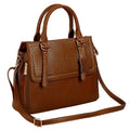 RICHSIGN LEATHER ACCESSORIES Full-Grain Natural Leather Top-Handle satchel Tote Ladies Handbags & Shoulder Sling Bags For Women Office Branded Stylish Latest Size-L-11 X H-10 x W- 5 In (TAN)