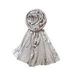 FAHABO Scarf Woman Premium Self-Woven Satin Silk Scarves | Hijab Scarf | Headscarf | Neck Scarf | Stoles | Wraps (Maritime Beige)