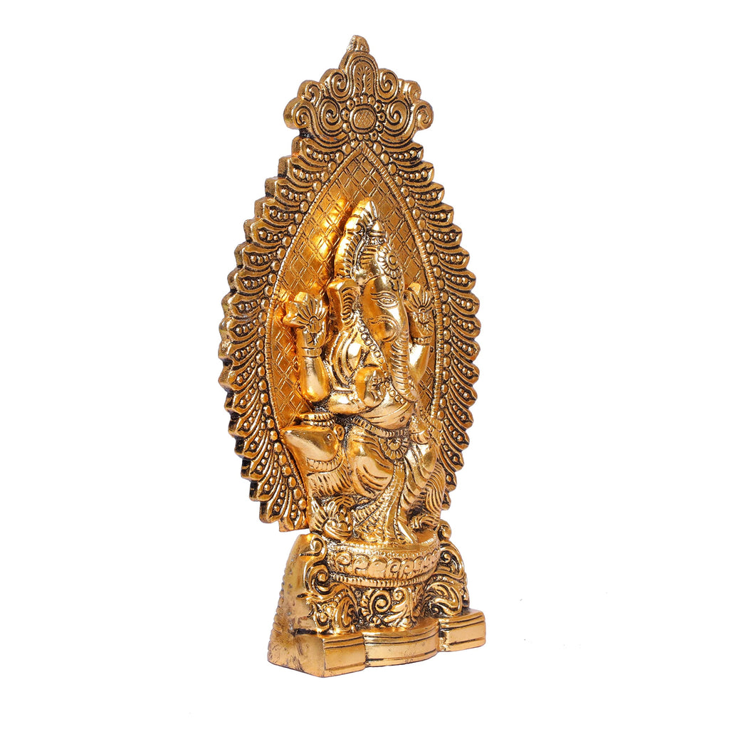 KridayKraft Ganesha Metal Statue, Ganpati Murti for Pooja Room & Decor Your Home, Office, Religious Idol Gift Article, Showpiece Figunrines