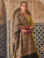 Pashmoda Women Aangan Wool Blend Nalki Embroidered Stole, Shawl and Wrap, Luxury Pashmina Evening Wrap (Size: 71X203 CM)
