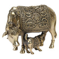 ARTVARKO Superfine Brass Kamdhenu Cow and Calf, Vastu Gau MATA Idol, Vastu Nandi Religious Showpiece, Temple Puja Home Décor 5 Inch