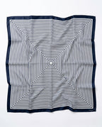 Grey Exim Women’s Polyester Crepe Scarf, Navy Blue & White Striped Print, Lightweight Fashion Scarf