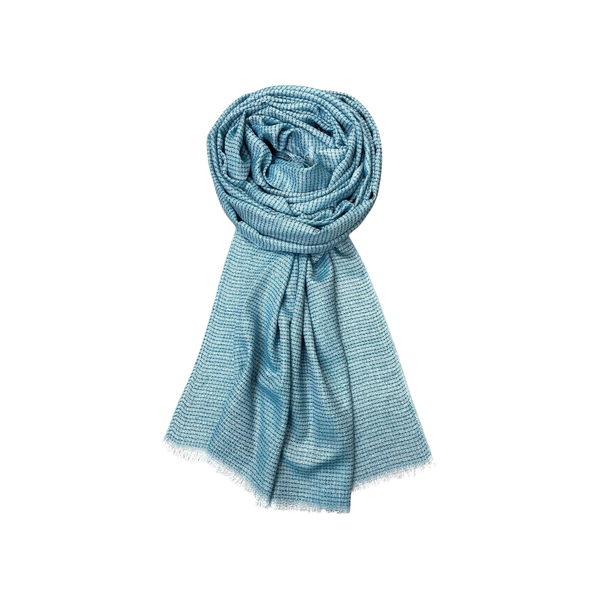 FAHABO Shimmer Woven Cotton Blend Scarf for Women – Lightweight Hijab & Stole Wrap | 73 x 29 Inches (Teal Green)