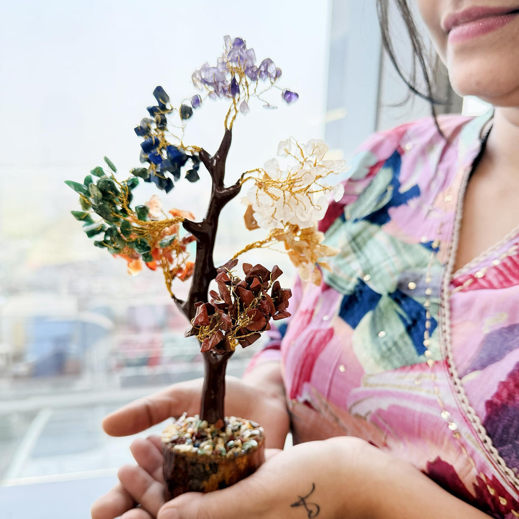 7 Chakra Crystal Tree for Good Luck, Wealth & Home Decor Gift
