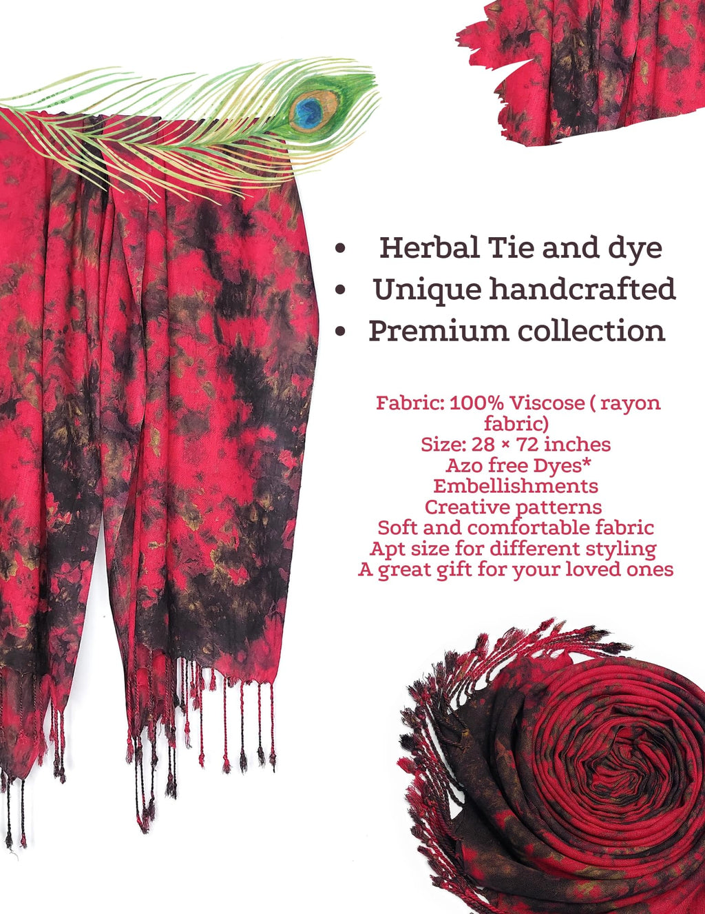 Chandwasia Viscose Rayon Fabric Scarf Stole and Shawl for Girls Ladies Men | Summer and Winter Wear