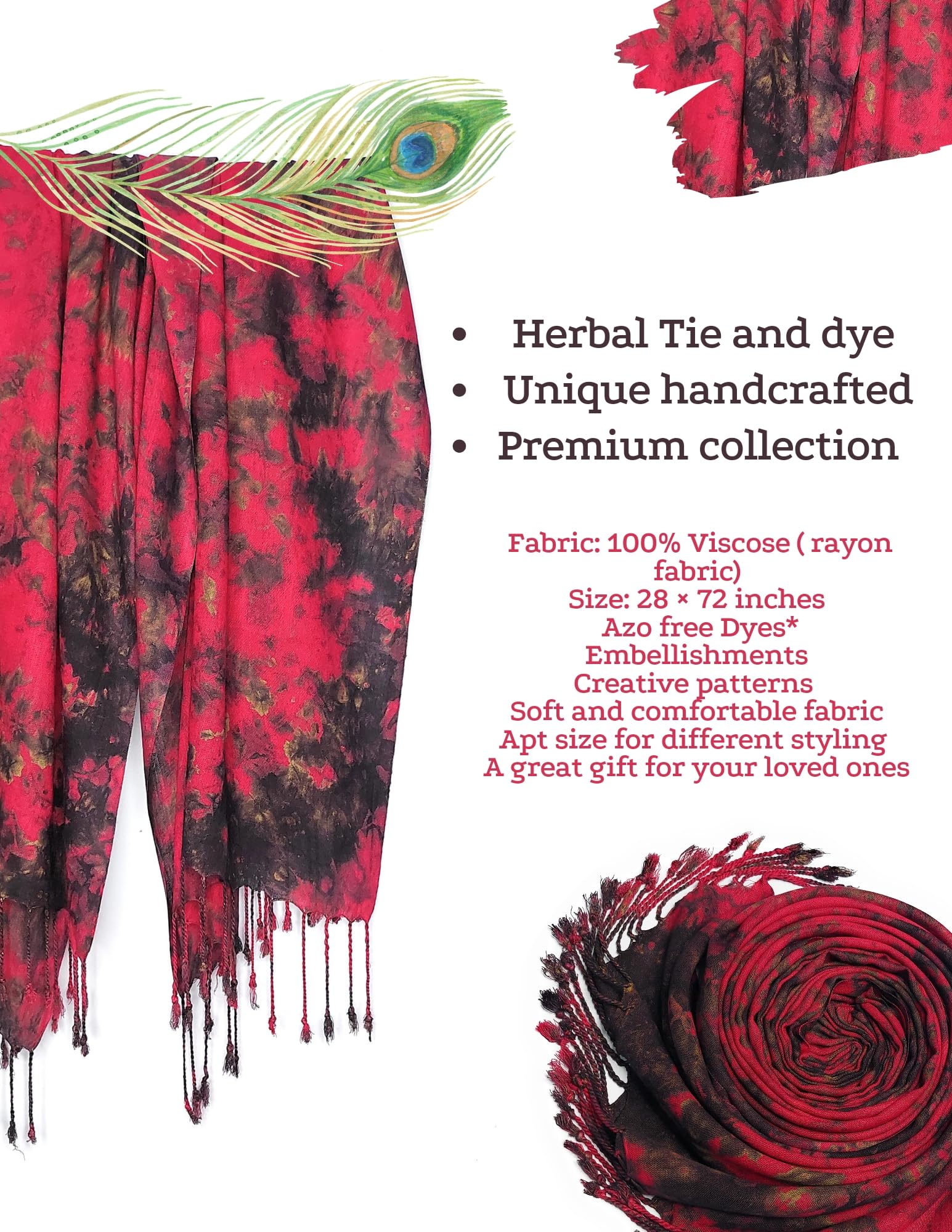 Chandwasia Viscose Rayon Fabric Scarf Stole and Shawl for Girls Ladies Men | Summer and Winter Wear