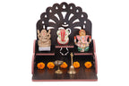 Om Shree Fully Handmade Beautiful Wooden Home and Office Temple/Pooja Mandir(28 x 28 x 26 cm) (Black)