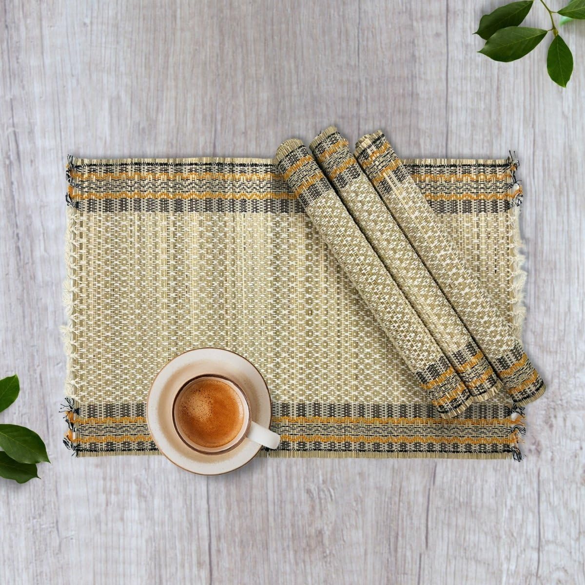 PeepulTree Placemats & Table Cloths (Beige, Pack of 4 - Placemats) Kafalo