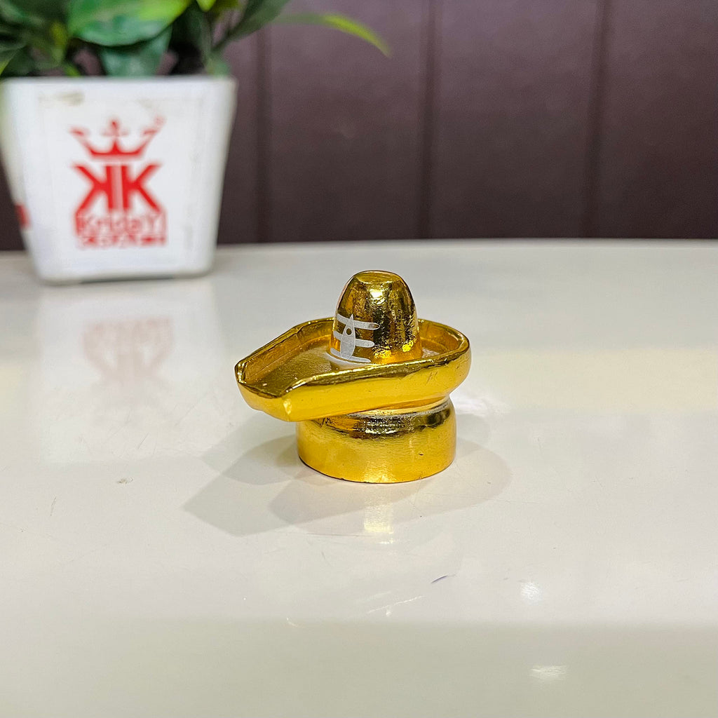 Kridaykraft Metal Shivling for Pooja Small Size Shiv Lingam Statue Idol Puja Gift Purpose Home Décor Mandir Temple Vastu Showpiece Height 3.5 Cm