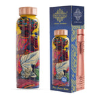 INDIAN ART VILLA Pure Copper Water Bottle 900 ml, Rajasthani Meena Printed Design, Ayurvedic Health Benefits, Leak-Proof for Home, Office, Gym, Yoga & Travel
