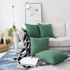 Khooti Jute Cushion Cover | 16x16| Green | Set of 5 | Throw Pillow Cover for Couches, Chairs, Sofas, Beds, Coffee Tables, Living Rooms, Bedrooms, Modern Boho Design