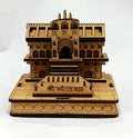 MAPPERZ Wooden Handcrafted 3D Badrinath Temple The Place of Peace in Wood Miniature Small | Shri Badrinath Temple for Gifting, ShowPiece, Temple, Car Dashboard (Beige, Set of 1)