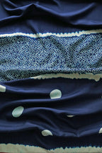 ULOS Women's Batik Hand Block Print Indigo Navy Blue Colored Pure Mul Cotton Scarf/Stole (22x72)