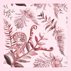 AMN Trendzz Satin Silk Scarf for Women, Stylish Satin Scarf 65×65 cm Square, Scarf for Women Elegant Head and Neck Accessory for Fashion, Travel and Gifting. (Botanical Fern – Pink & Brown)