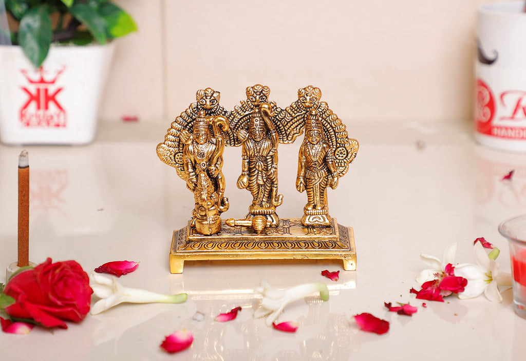 KridayKraft Shri Ram Darbar Metal Statue for Pooja,Lord Rama Laxman Sita & Hanuman Murti Religious Idol for Home,Office Decor,Shopiece Figurines,Gift Article...