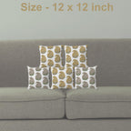 Trance Home Linen 100% Thick Cotton Printed 12x12 inch Cushion Covers for Sofa and Diwan | Throw Pillow/Small Cushion Pillow Covers (12x12 inch | 30cmx30cm, Golden & Crimson Paisley) – Set of 5