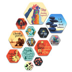 Artvibes Life Is All About Balance Hexagon Shape MDF Wooden Wall Decor Items | Quotes Decor Item | Wall Poster | Office Decor | Wall Art Print | Inspirational quotes | Gift Items (WPS_209N), Set of 13