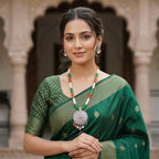 JFL - Jewellery for Less Tri Color Necklace set Handmade Patriotic Jewellery for Independence Day/Republic Day Women & Girls.
