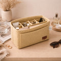 SYUTAM Women Felt Purse Organizer Insert for Ladies Handbag, Tote, Hobo Bag Storage & Purse Divider, Multiple Storage Compartment - Beige(8.85x4.5x5.5) inch (Small)