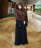 Mehar Hijab's Glamour in Modesty Fazluna Sigle side Frill Hijab XL (XXL, CHOCOLATE)
