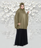 Mehar Hijab's Women's Stylish Hijab Solid Polycotton Feel Good Fabric HANANA Sleeve Hijab Free Size (Olive)