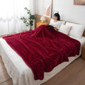 HOKIPO Fleece AC Blanket Double Bed Queen, 200X230 Cm / 6.5X7.5 Feet, Maroon (AR-4917-MRN) Kafalo